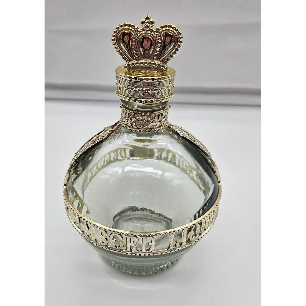 Chambord Liqueur‎ Royale de France Empty 375ml Bottle Gold Crown Filigree